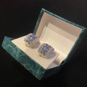 Suzanne Somers Sterling and Rhinestone Earrings